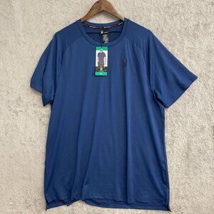 NEW Spyder Active Men's XL Blue Short-Sleeve Performance T-Shirt Moisture